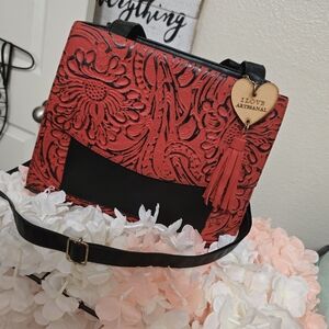 Artisanal Red and Black Shoulder Bag